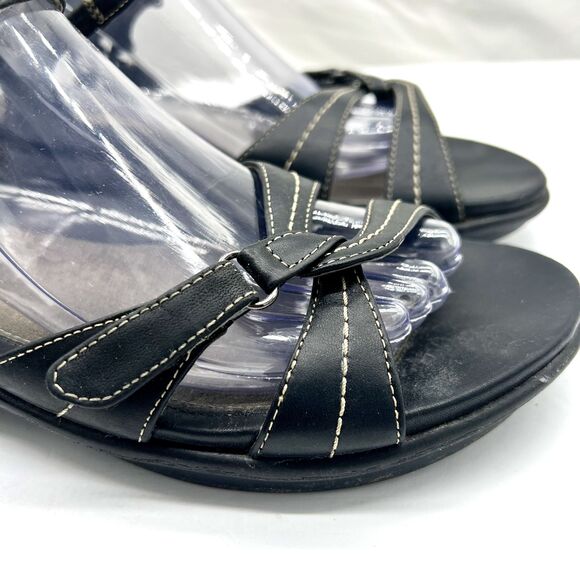 Dansko Sandals Ankle Strap Strappy Black Leather Open Toe Heel Size 41 - US 10.5 - Picture 8 of 16